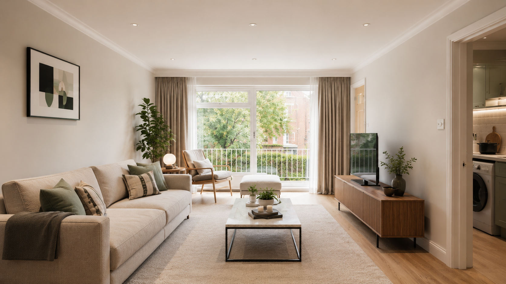 Living room after renovation by Genc Design and Build