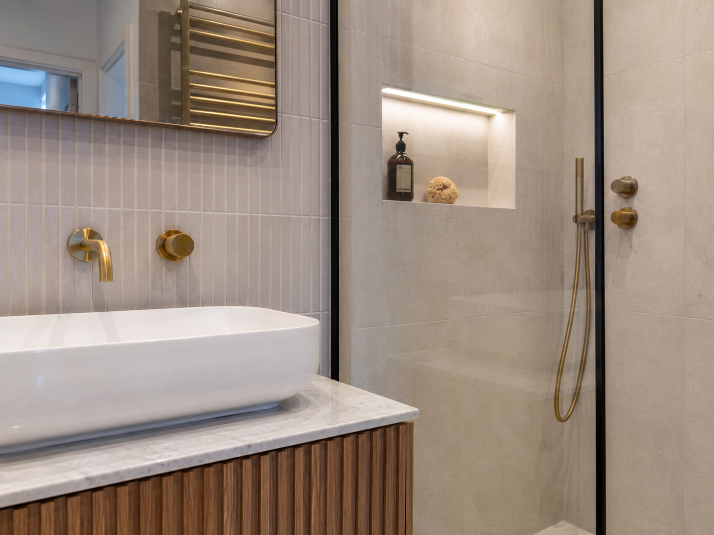 Bathroom materials and finish detail by Genc Design and Build