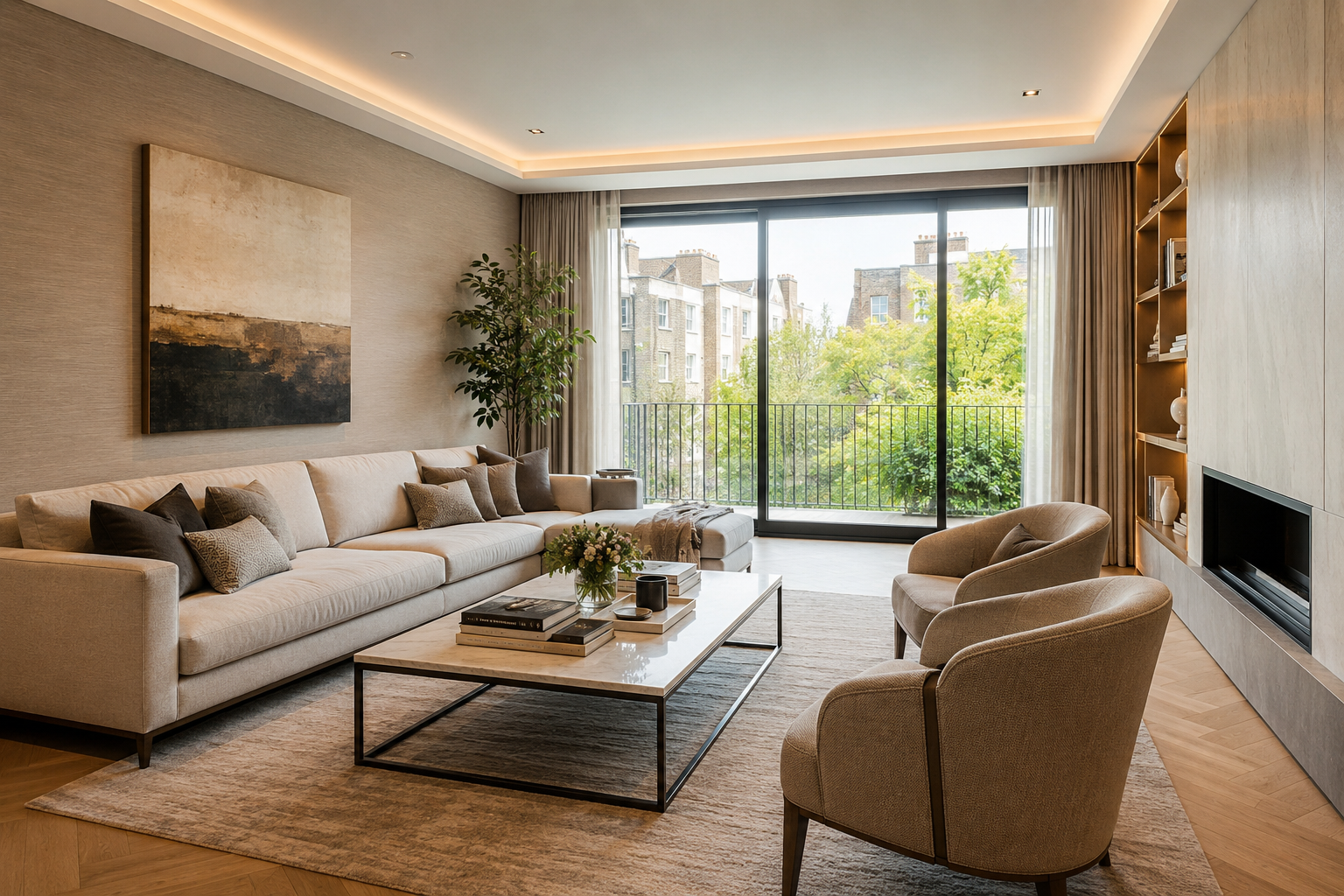 Living room interior design project by Genc Design and Build